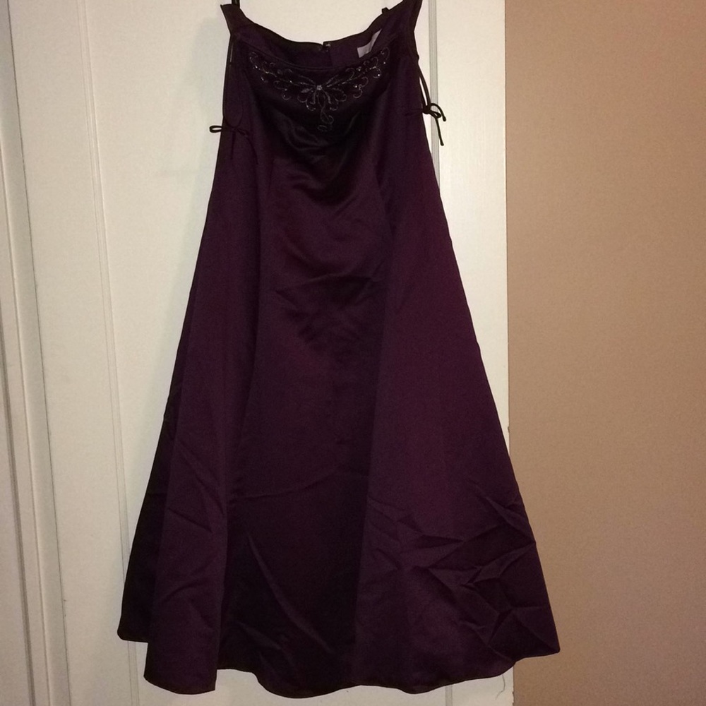 Deep Purple Prom Dress Size 10 Tie Straps.
